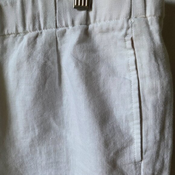 EUC LIKE NEW J JILL LOVE LINEN WHITE 100% LINEN MINIMALIST CROP WIDE LEG PANTS S - Picture 6 of 16
